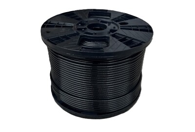 Black NYLON 11 Coated Cable,1/8''- 3/16'', 7x19, 500 ft reel for Fitness Machines