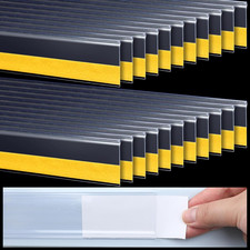 25 Pcs Self-Adhesive Shelf Label Holders 48 Clear Plastic Price Tag Strips