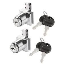 2pcs Push Lock for Sliding Glass Cabinet Door Fits 5mm Thick Keyed Alike