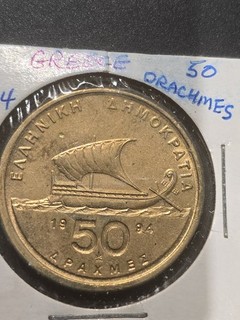 1994 🇬🇷GREECE 50 Drachmes 150th Anniversary of the Constitution Free Shipping