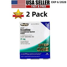 Clear Nicotine Transdermal Patches 21mg Step 1 2 Pack Stop Smoking Aid