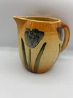 Antique Roseville Pottery Barrel Shape Pitcher Blue Tulips