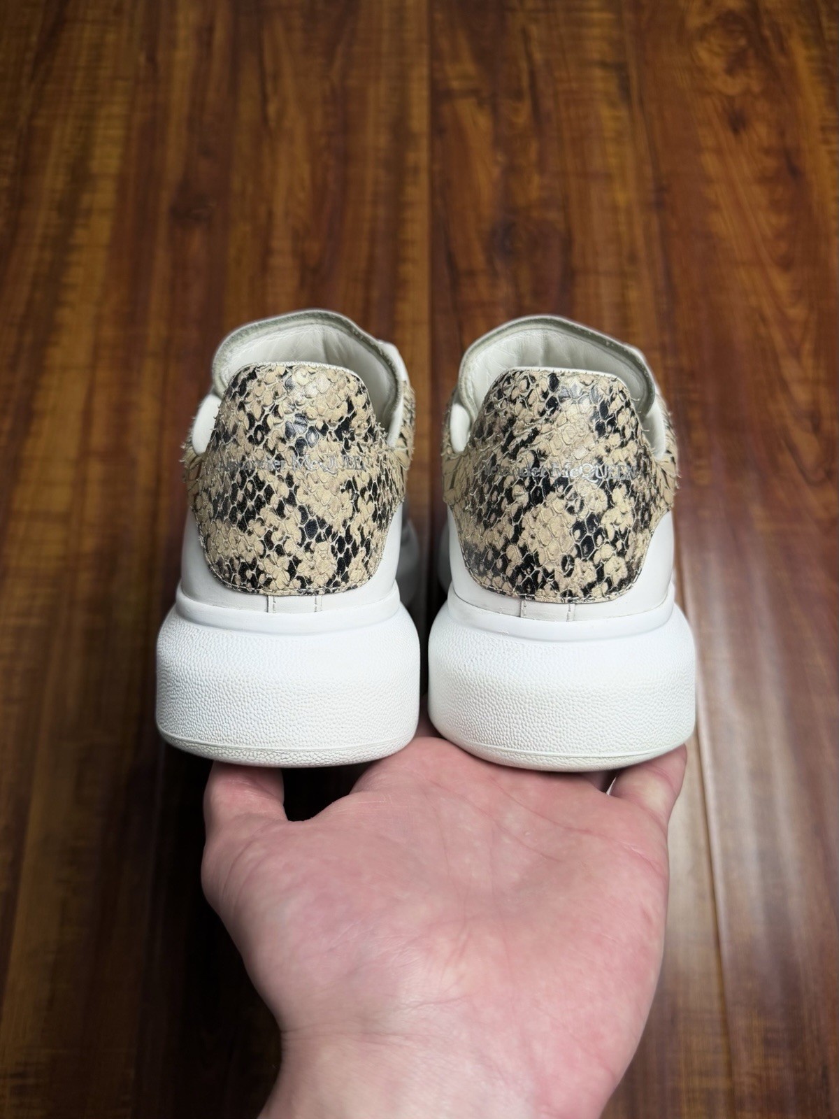 Alexander McQueen White Beige Python Snakeskin Me… - image 7