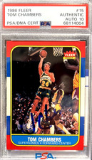 1986-87 Fleer TOM CHAMBERS RC Signed PSA Auto 10!!!  Sonics