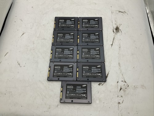 Lot Of 9 Samsung 840 EVO 250GB SATA SSD Solid State Drives MZ-7TE250 Tested