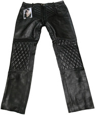 W34  BOCKLE 5-GAY-ZIP gesteppt Lederjeans ECHT-Leder dhg. RV Gay Kink Neupr. 199
