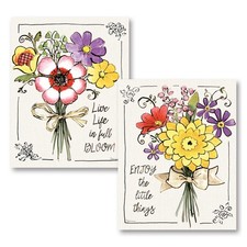 Sunny Bouquets III & IV Floral Art Prints Set of 2 11x14in Unframed Posters