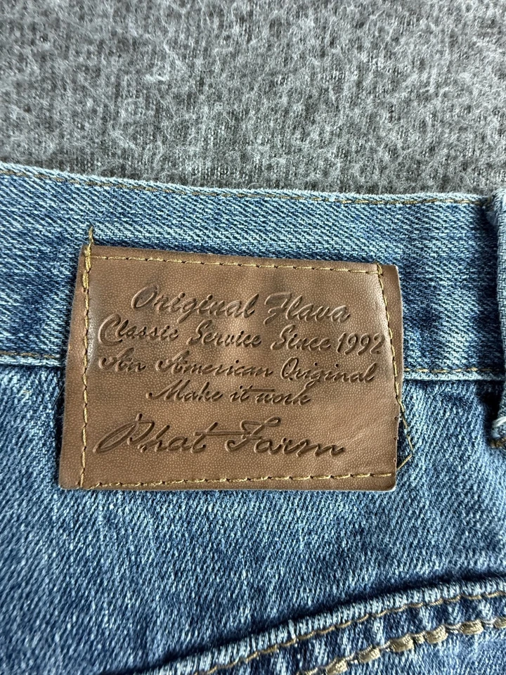 Pantalones Cortos Phat Farm Denim Para Hombres 34 Y2K Patinador Hip Hop Jean Ropa de Calle Sueltos RN59123 Foto 4 de 4