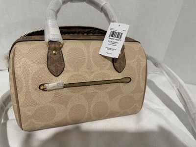 Coach CY679  	Rowan Satchel Bag In Blocked Signature Canvas