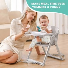 Baby Folding Booster Seat High Chair For Dining, Baby Toddler Portable Feeding