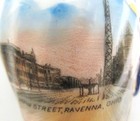 German Made Souvenir Cobalt Blue China Cream Pitcher Main Street Ravenna Ohio — photo 2