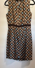 Ladies Brown W/Turquoise Accents Dress By Milly. Size 8