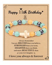 Gifts for 11 Year Old Cross Bracelet Beaded 11 Year Old Teen Birthday Gifts Chri