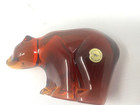 Vintage Amber Lead Crystal Glass Polar Bear Figurine 4.5” Long Made In Germany — photo 2