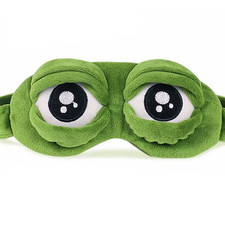 3D Sad Frog Sleep Mask Natural Eyeshade Cover Eye Patch Soft Travel Blindfold
