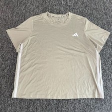 Adidas Men's Essentials 3-Stripes Single Jersey T-Shirt Alumina Beige Size XL