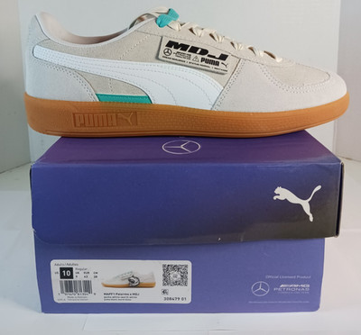 Puma MAPF1 Mercedes AMG Petronas Palermo X MDJ Ivory Sneakers Shoes Mens 10 US
