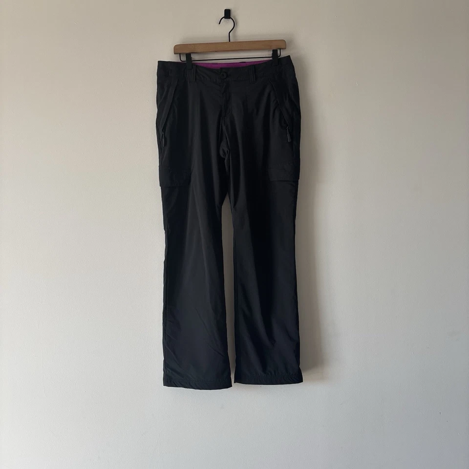 Eddie Bauer Fleece Lined Pants Black Women’s Sz 8 Hiking Outdoor Nature Camping - Image 2 of 4