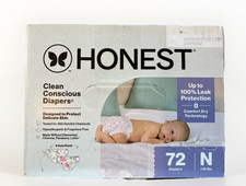 The Honest Clean Conscious Disposable Diapers NEWBORN 72 Ct - Rose Blossoms+Tutu 0.33 per diaper
