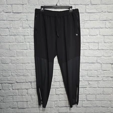 VRST Pants Mens Large Black Training Jogger Nylon Tapered Softshell Tech Workout