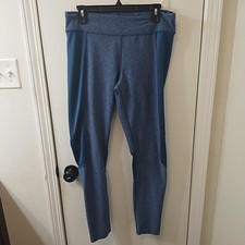 The North Face Women's Flash Dry Leggings Heathered Blue W/Side Panels Size L