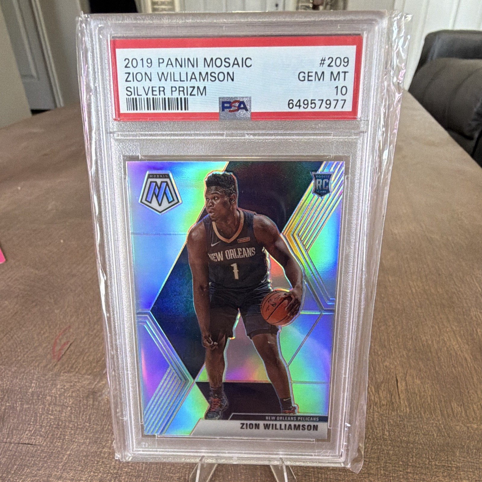 Panini 2019-20 Mosaic Rookies Zion Williamson #209 Silver Prizm RC PSA 10