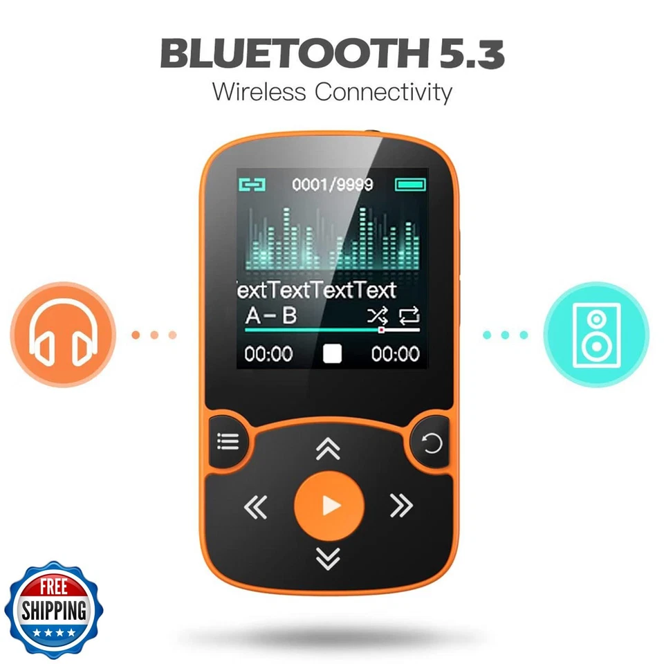 AGPTEK 64GB MP3 Player with Clip, Bluetooth 5.3 Lossless Sound with FM Radio, - Image 4 of 4