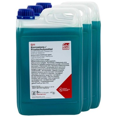 Kühlerfrostschutz Konzentrat Febi G11 3 X 5 Liter Blau für Audi BMW Fiat Iveco