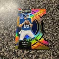 Tommy DeVito 2023 Select Red & Yellow Die Cut #102 Illinois Giants RC Rookie