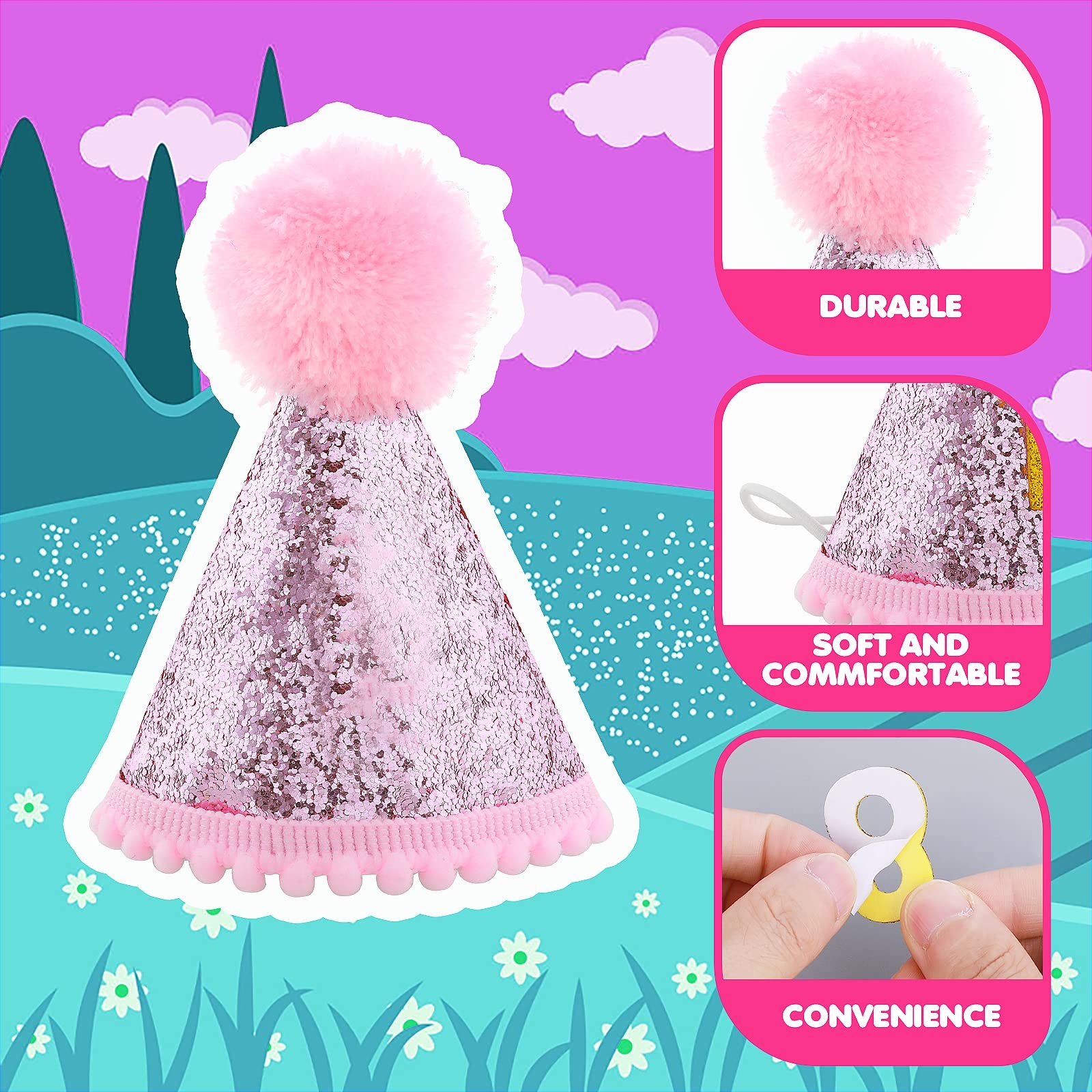 Cobee Set di accessori per compleanni di cani: bandana cappello cravatta e b foto 5