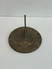 Vintage Cast Iron Sundial “Grow Old Along With Me” Temple Aluminum Foundry 7” D