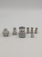 Vintage Miniature Furniture Ceramic Porcelain Bone China Lot Of 8 Japan