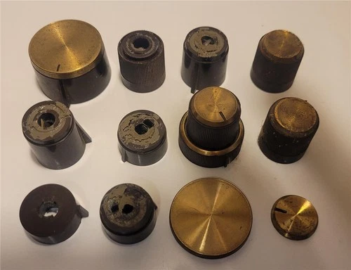 10 vintage Fisher knobs  tube amplifier receiver