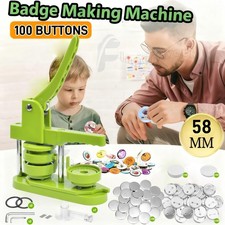 Button Badge Maker Machine 2.25" 58mm Installation Pin with100pcs Button Making