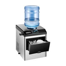 ICECO Electric 2 in 1 Countertop Ice Maker, Ice and Water Dispenser Machine 48lb