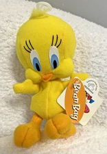 Vintage Looney Tunes Tweety Bird 6" Plush Doll Bean Bag NWT 1997 Applause