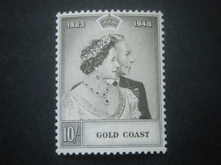 Gold Coast KGVI 1948 Royal Silver Wedding 10/ grey olive SG148 LMM