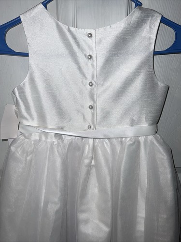Pippa & Julie Girls White Tulle Flower Girl Dress Formal Wedding Size 7 NWT - Picture 6 of 11
