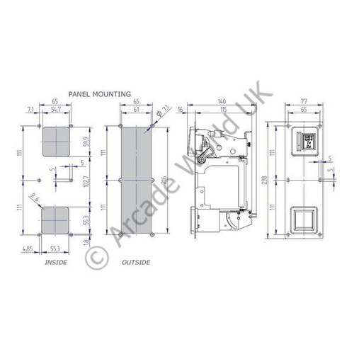Front Plate Assembly With Cradle For 3.5" Arcade Coin Mechanisms - Picture 4 of 4