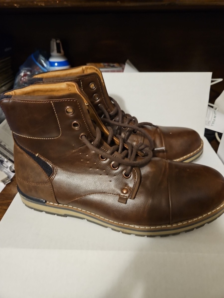 J Ferrar Boot Men Size 10 M Dalton Boots Brown Lace Ankle Cap Toe Shoes