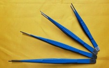 Debakey Atraumatic Vascular Tissue Forceps 6",8",9",9.5" Blue Coated Set of 4