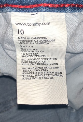 Preowned- Tommy Hilfiger Distressed Slim Stretch Denim Jeans Girls (Size 10) - Picture 5 of 8