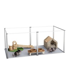Wisfor Acrylic Pet Playpen Fence Whelping Pen Box for Small Animal with 6 Panels