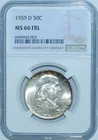 1959 D NGC MS66FBL Full Bell Lines Franklin Half Dollar