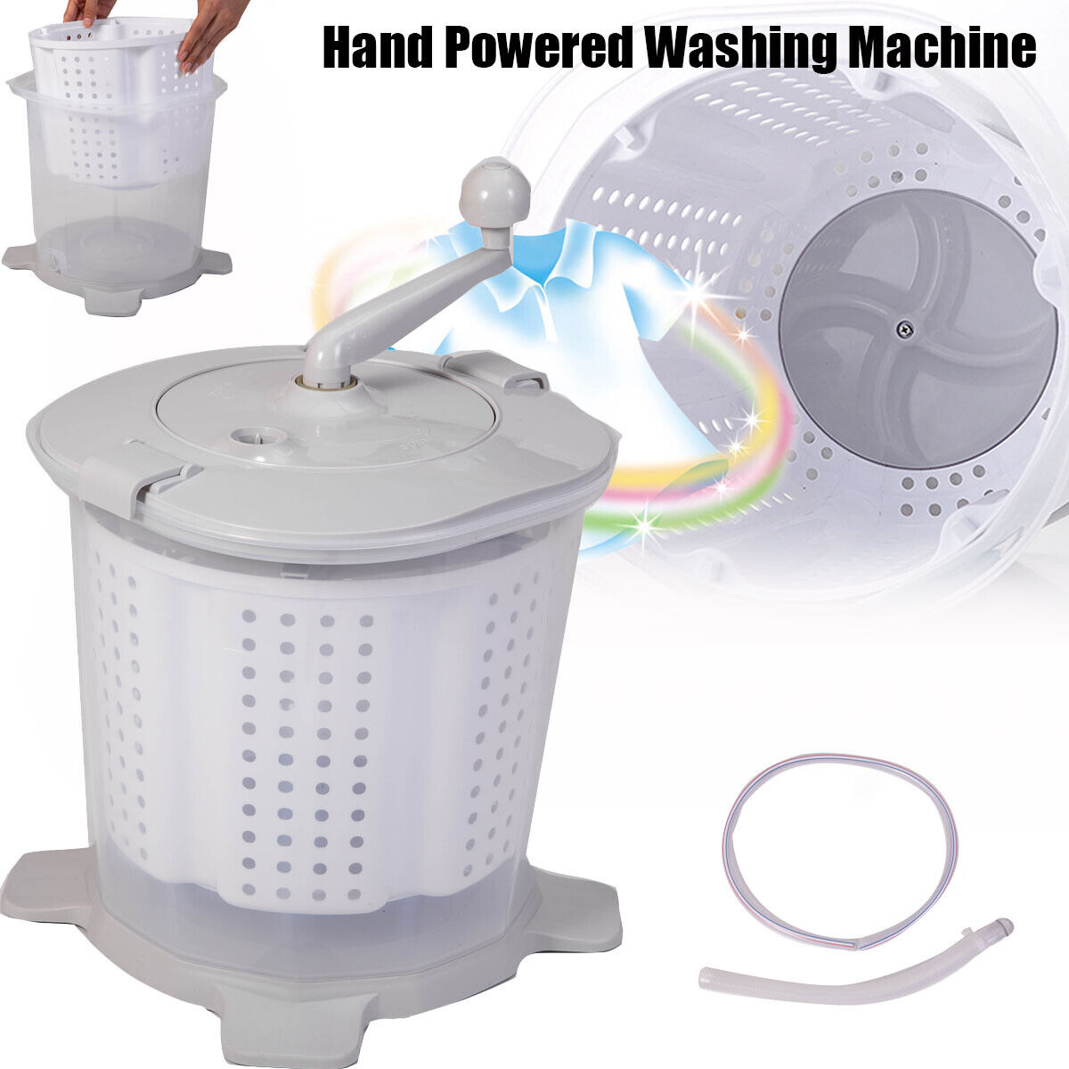 Eventyrer Avenue Faciliteter Portable Hand Powered Washing Machine Mini Manual Washer and Spin Dryer  Combo | eBay