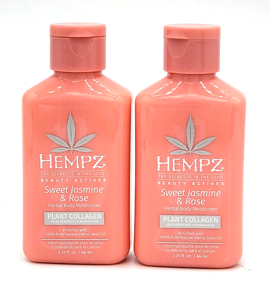 2 x Hempz Sweet Jasmine & Rose Collagen Infused Herbal Body
