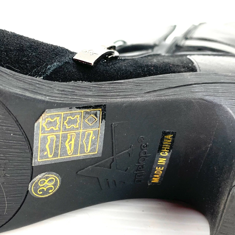 ANTELOPE 773 Botas Medianas Impermeables Cuero Negro Gamuza Mujer Talla 38 EU / 7.5 US Foto 4 de 4