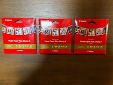 3 Canon Photo Paper Plus Glossy ii PP-301 5"x5" 60 Sheets Total New