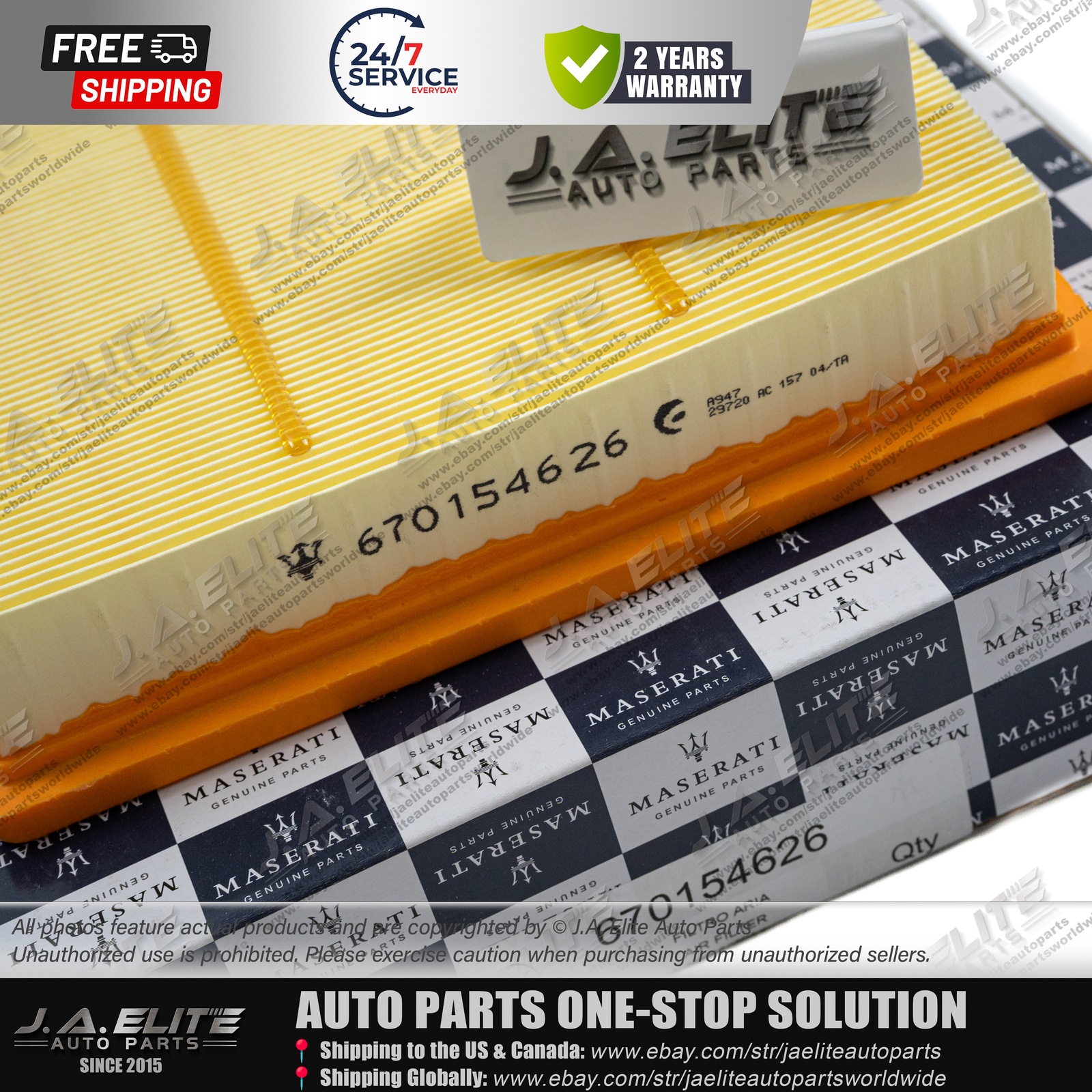 Genuine Air Filter for Maserati Ghibli (2022+) 2.0 I4, OEM:670154626