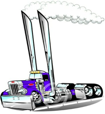 Peterbilt Semi Big Rig Truck Cartoon T-shirt #1030 hauler cab